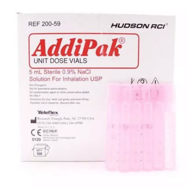 Addipak Saline Sodium Solution Unit Dose Vials 5ml Red Box of 100 Buy
