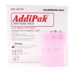 Addipak Saline Sodium Solution Unit Dose Vials (5ml) Red Box of 100