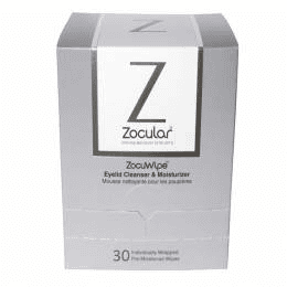 Zocuwipe Eyelid Cleanser and Moisturizer Wipes 30 Count